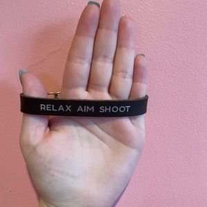 "Relax Aim Shoot" Leather Bracelet